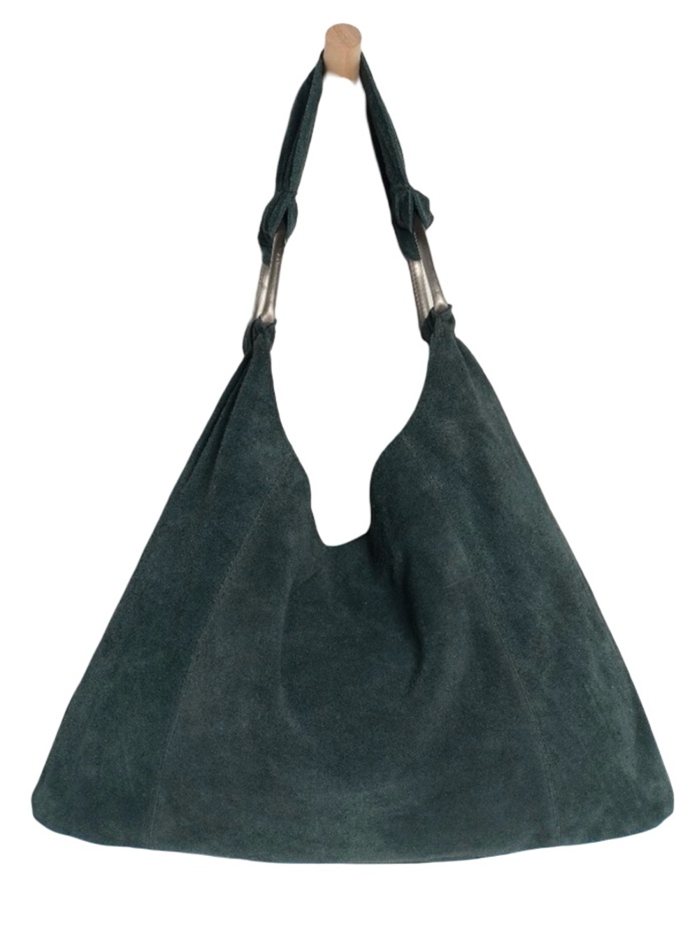 🌲 Free People Bobbi Slouch Suede Tote Hobo Bag in SOLD OUT Color 🌲 PINE - Picture 10 of 10